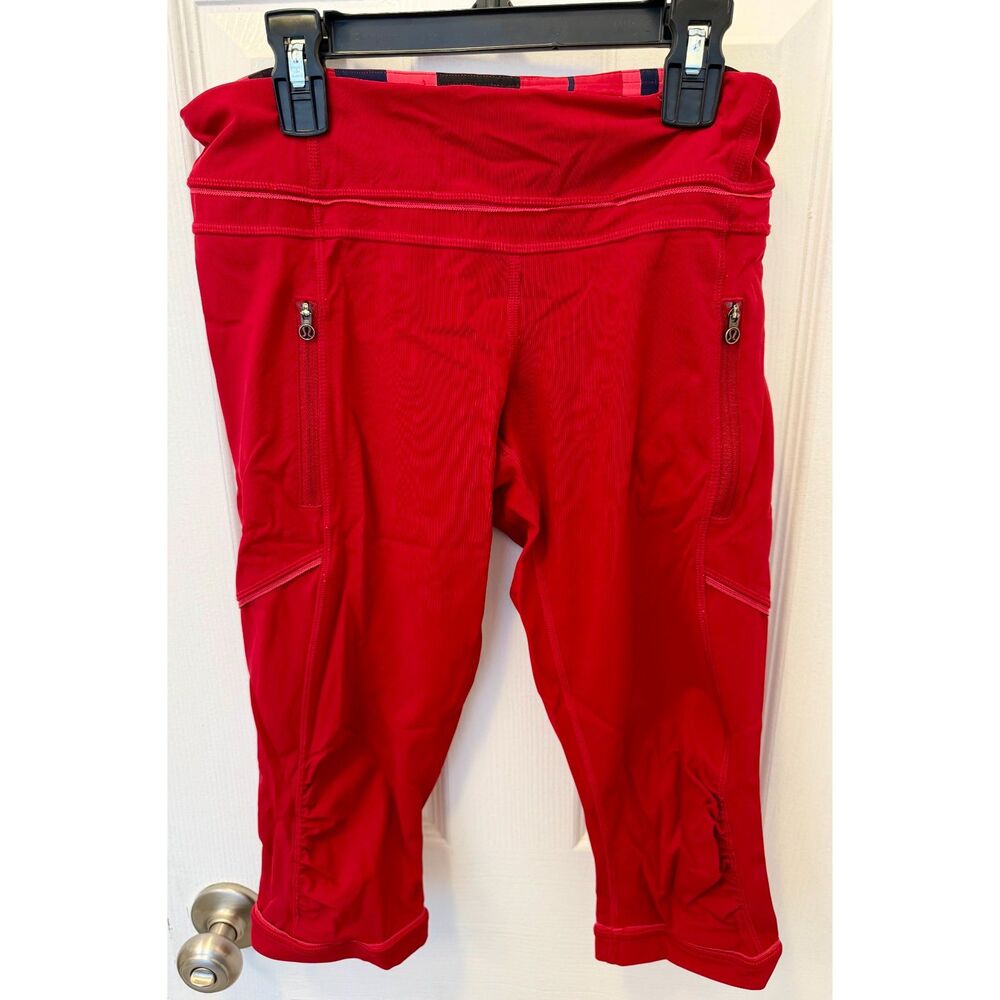 Lululemon Passion Crop II Deepest Cranberry Womens Size 8